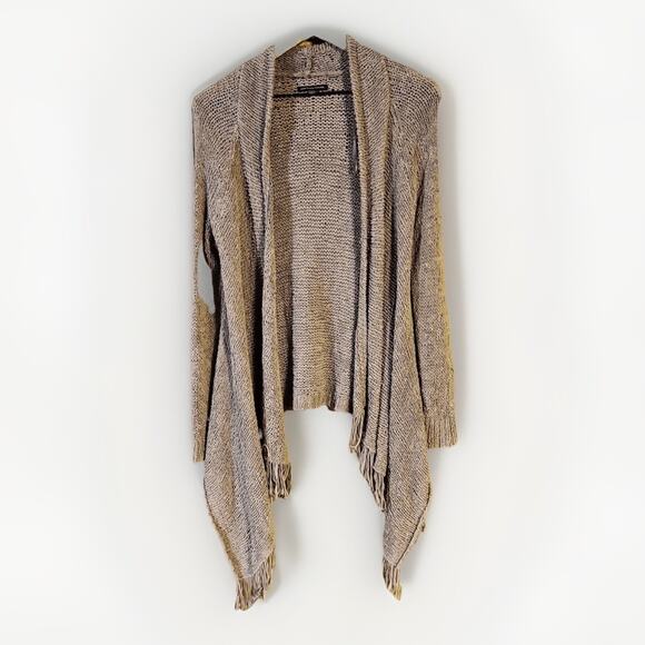 American Eagle Cardigan Sweater Women’s M Open Front Drape Knit Fringe Hem - Picture 1 of 5